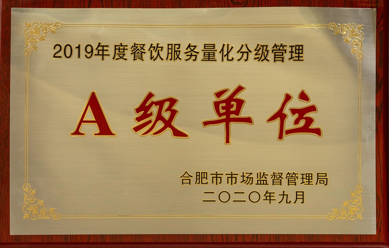 2019年度餐飲服務(wù)量化分級管理A級單位